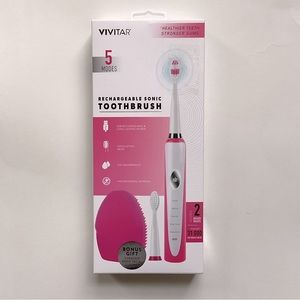 Vivitar Sonic Toothbrush USB Rechargeable & Cordless Sonic Facial Cleanser, NIB